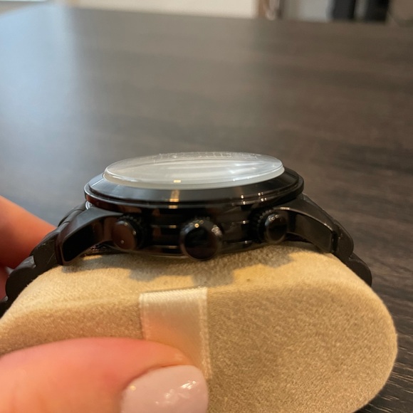 Michael Kors Runway Black Silicone Band Watch - Picture 3 of 6